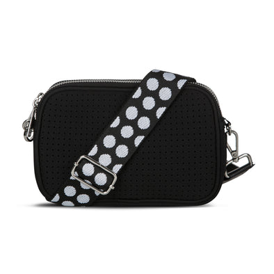 Black double zip outlet cross body bag