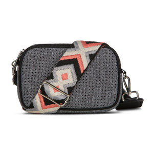 Double Zip Neoprene Cross Body - Grey Safari