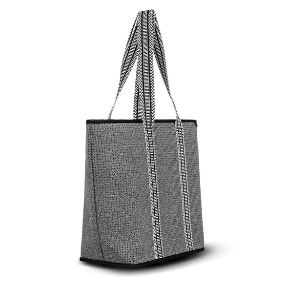 Explorer Zip Tote Marl Grey Punch Neoprene Bag