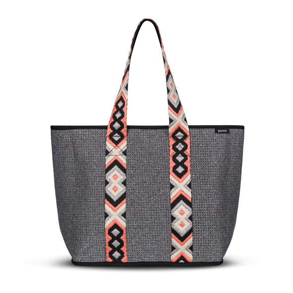 Punch Neoprene Explorer Zip Tote Bag - Grey Safari