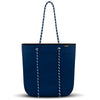 Tote Bag With Zip - Navy Blue Neoprene