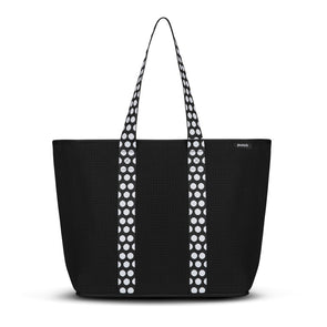 Punch Neoprene Explorer Zip Tote Bag - Black With White Spots