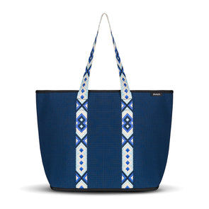 Punch Neoprene Explorer Zip Tote Bag - Navy Blue Safari