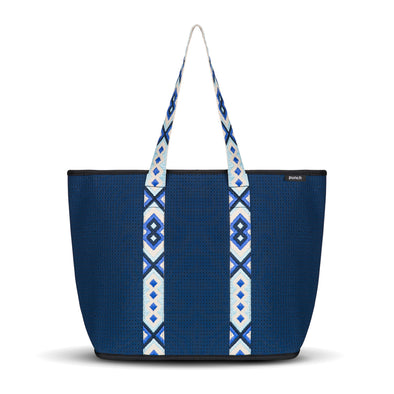 Punch Neoprene Explorer Zip Tote Bag - Navy Blue Safari